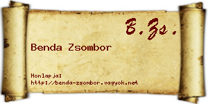 Benda Zsombor névjegykártya